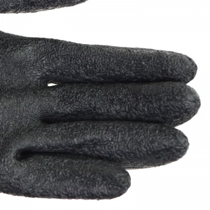 Black Rubber Palm Coated Grip on Red Nylon Liner Work Gloves